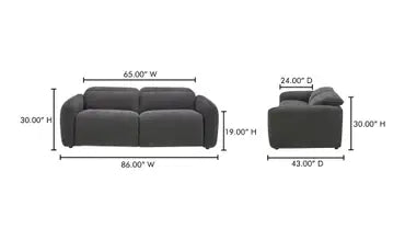 Eli Power Recliner Sofa Dusk Grey